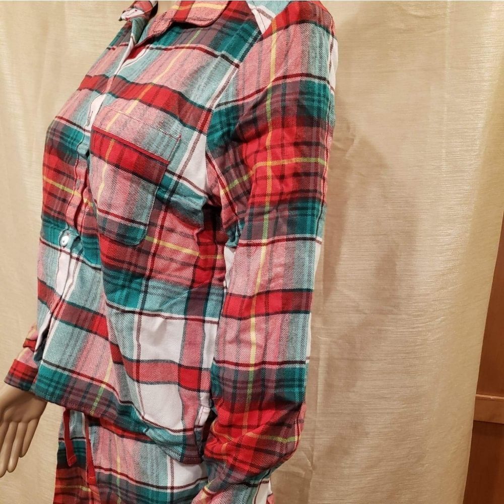 Colsie plaid flannel notch collar pj - Picture 3 of 3